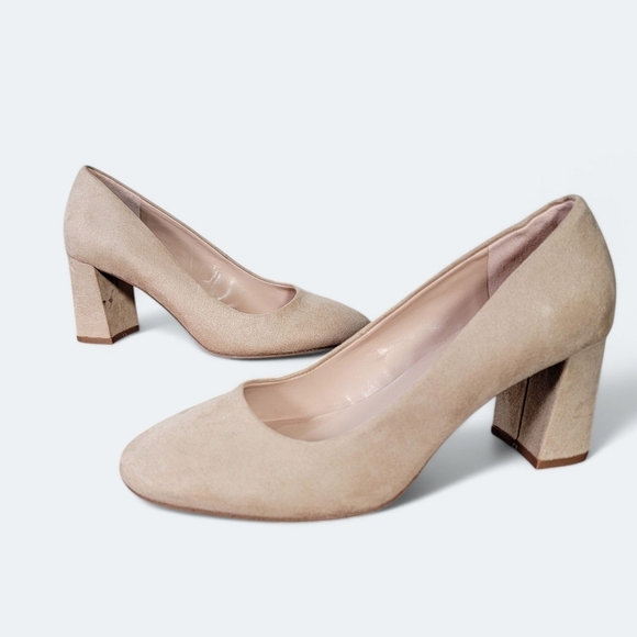 Kelly & Katie Liya Beige Block Heel Pumps Size 6.5 - Picture 17 of 17